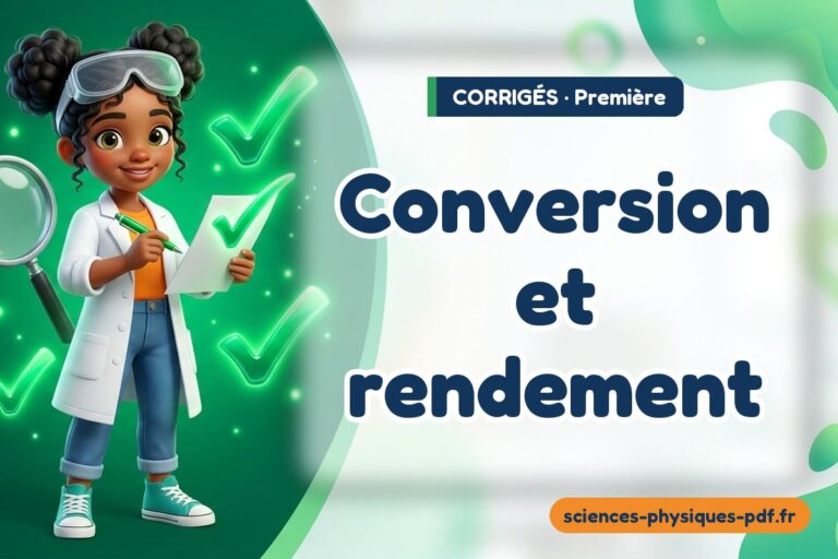Conversion et rendement : corrigé des exercices de physique première – PDF gratuit à télécharger et imprimer