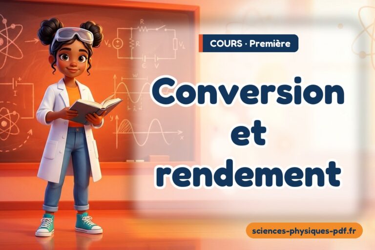 Conversion et rendement : cours de sciences physiques en première – PDF gratuit à télécharger et imprimer