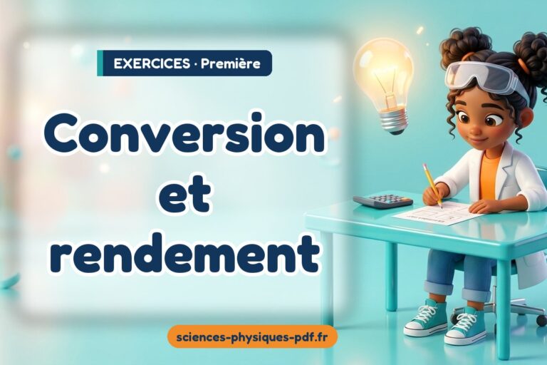 Conversion et rendement : exercices de sciences physiques première – PDF gratuit à télécharger et imprimer