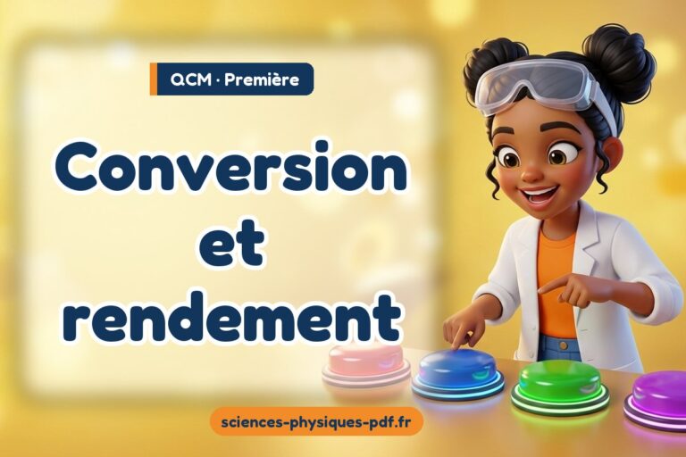 Conversion et rendement : QCM de sciences physiques en première