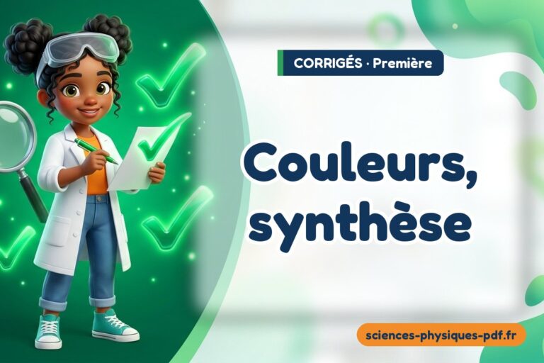 Couleurs, synthèse : corrigé des exercices de sciences physiques première – PDF gratuit à télécharger et imprimer