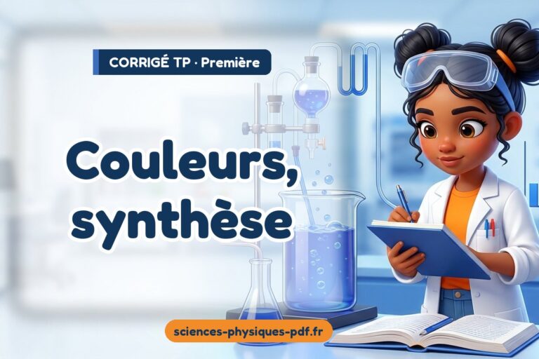 Couleurs, synthèse : corrigé du TP de sciences physiques première – PDF gratuit à télécharger et imprimer