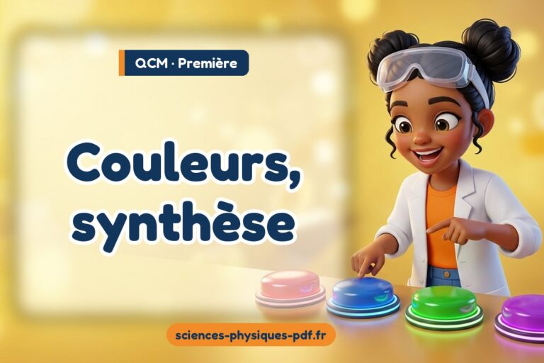 Couleurs, synthèse : QCM de sciences physiques en première