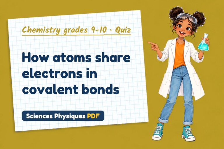 Covalent bonding quiz for GCSE chemistry: 10 questions with answers