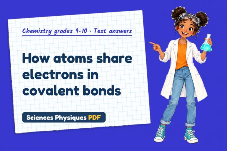 Covalent bonding test answers and mark scheme for GCSE chemistry (free PDF download)