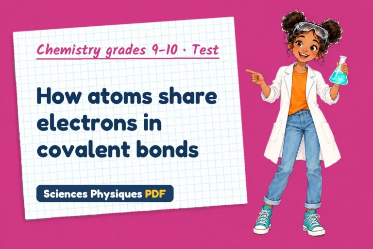 Covalent bonding test with answers for GCSE chemistry (free PDF download)