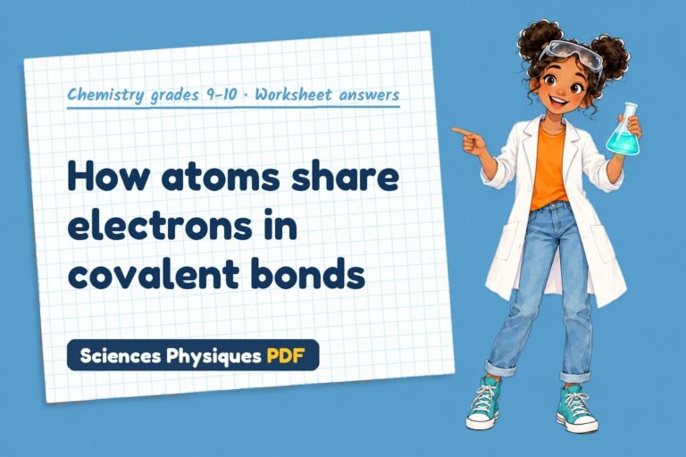 Covalent bonding worksheet answers for GCSE chemistry (free PDF download)