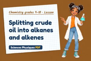Splitting crude oil into alkanes and alkenes