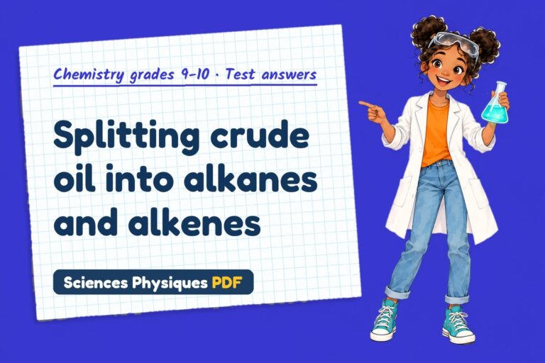 Crude oil and hydrocarbons test answers and mark scheme for GCSE chemistry (free PDF download)