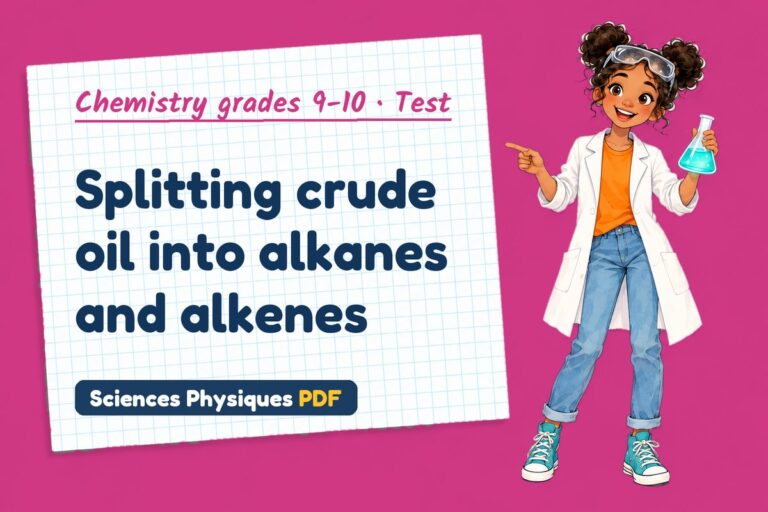 Crude oil and hydrocarbons test with answers for GCSE chemistry (free PDF download)