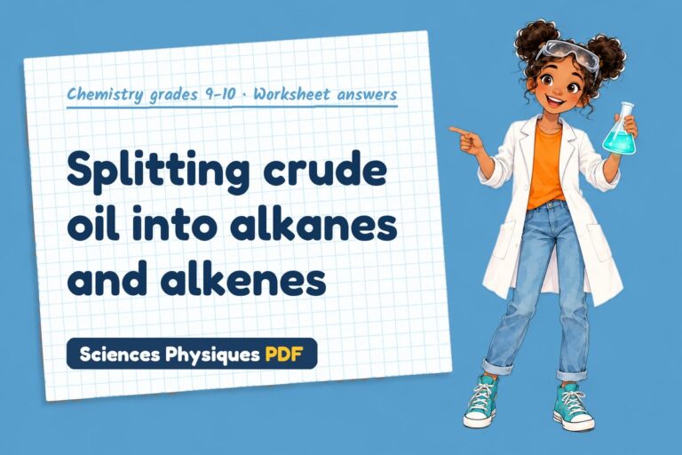 Crude oil and hydrocarbons worksheet answers for GCSE chemistry (free PDF download)