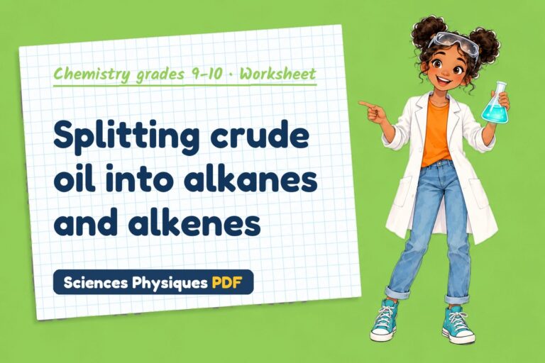Crude oil and hydrocarbons worksheet with answers for GCSE chemistry (free PDF download)