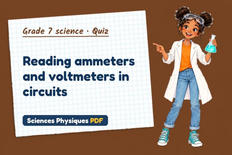 Current and voltage quiz for grade 7 science: 10 questions with answers