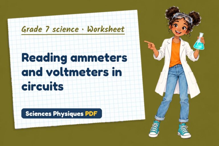 Current and voltage worksheet with answers for grade 7 science (free PDF download)