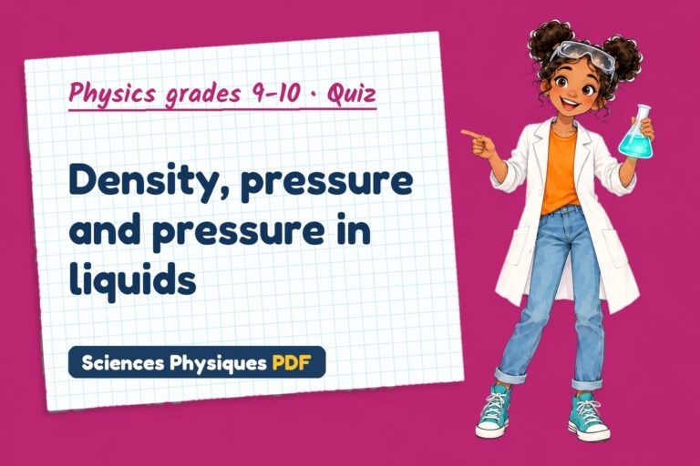 Density and pressure quiz for GCSE physics: 10 questions with answers