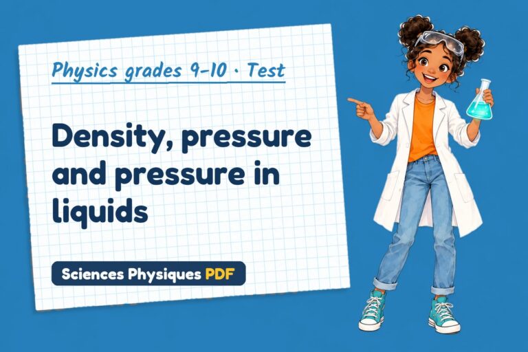 Density and pressure test with answers for GCSE physics (free PDF download)
