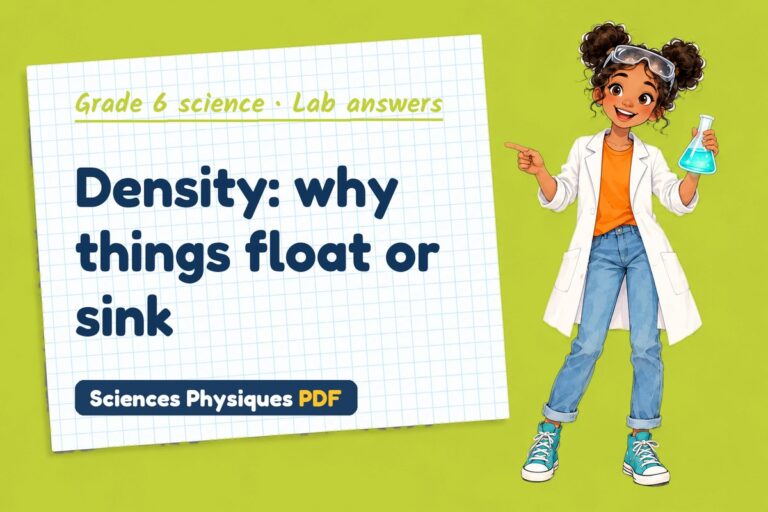 Density lab answers for grade 6 science (free PDF download)