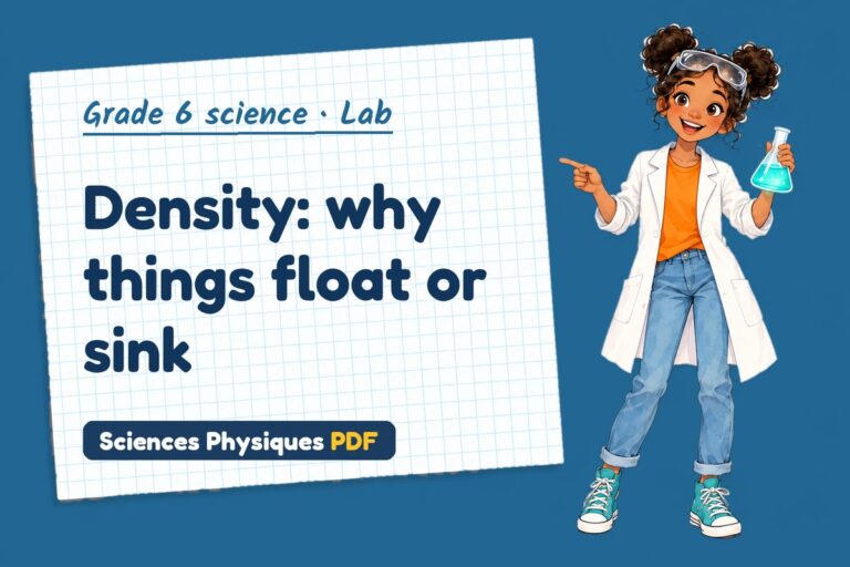 Density lab for grade 6 science: practical with sample results (free PDF download)