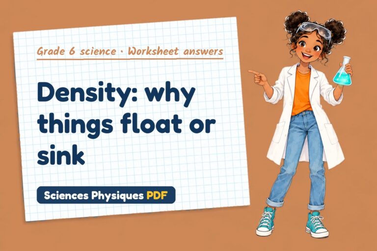 Density worksheet answers for grade 6 science (free PDF download)