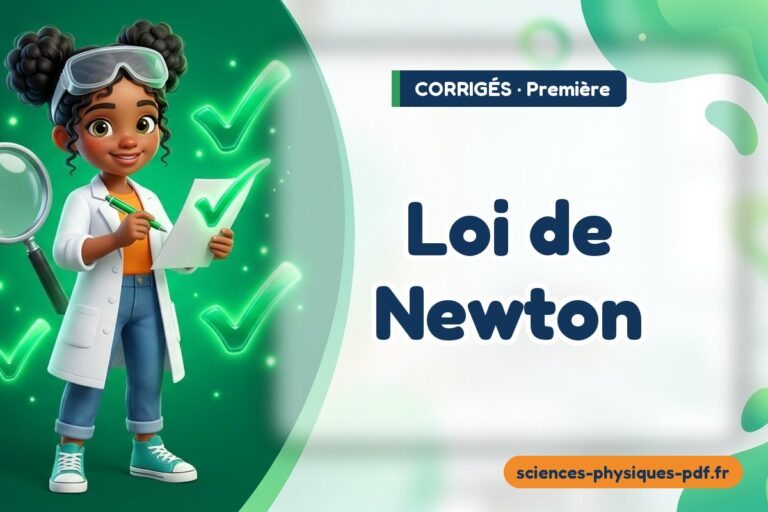 Loi de Newton : corrigé des exercices de sciences physiques première – PDF gratuit à télécharger et imprimer