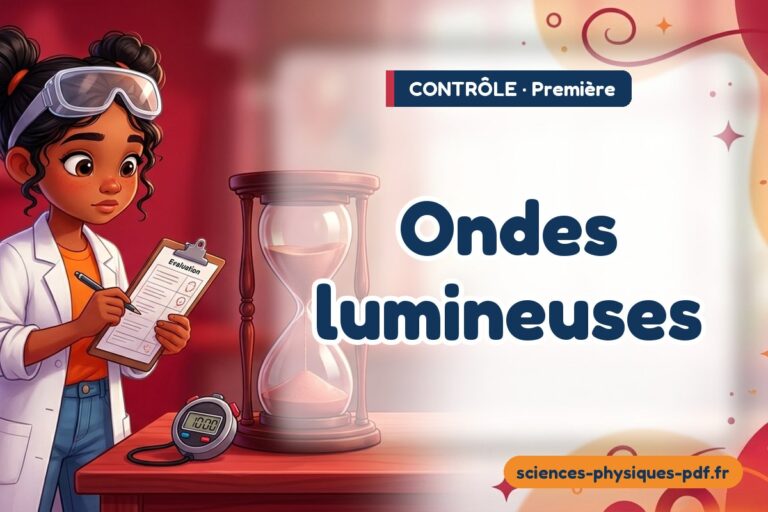 Ondes lumineuses : contrôle de sciences physiques en première – PDF gratuit à télécharger et imprimer