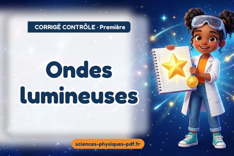 Ondes lumineuses : corrigé du contrôle de sciences physiques première – PDF gratuit à télécharger et imprimer