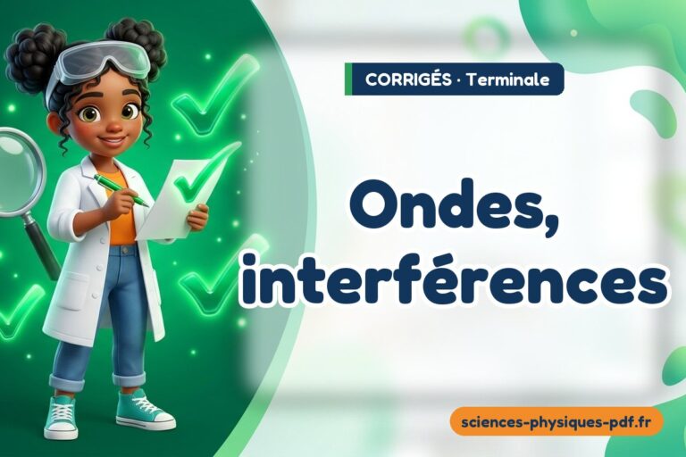 Ondes, interférences : corrigé exercices de sciences physiques terminale – PDF gratuit à télécharger et imprimer