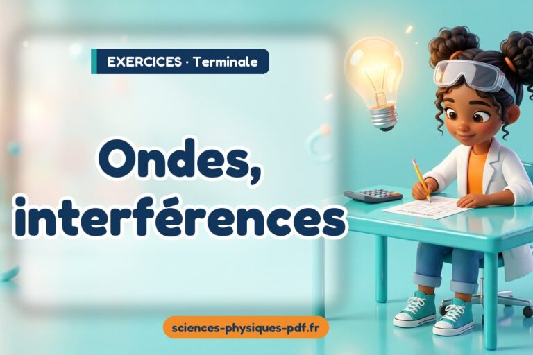 Ondes, interférences : exercices de sciences physiques en terminale – PDF gratuit à télécharger et imprimer