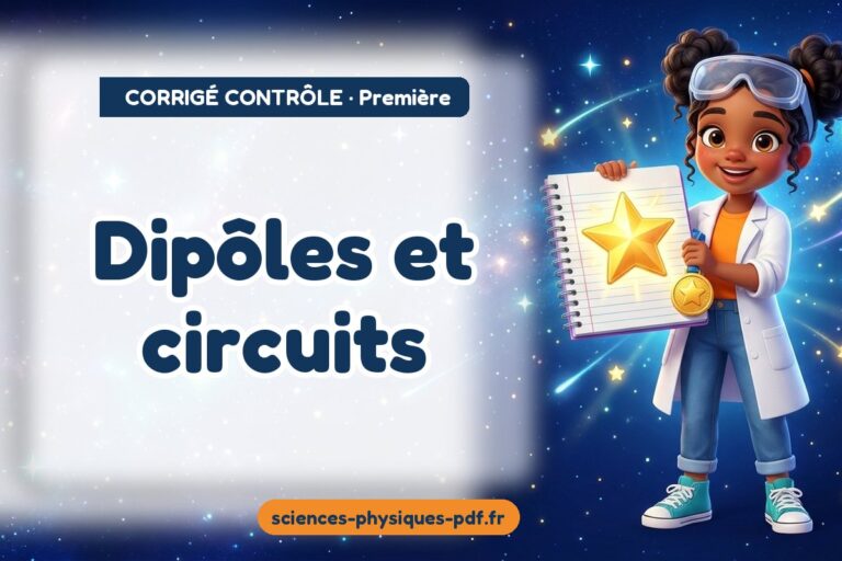 Dipôles et circuits : corrigé du contrôle de sciences physiques première – PDF gratuit à télécharger et imprimer