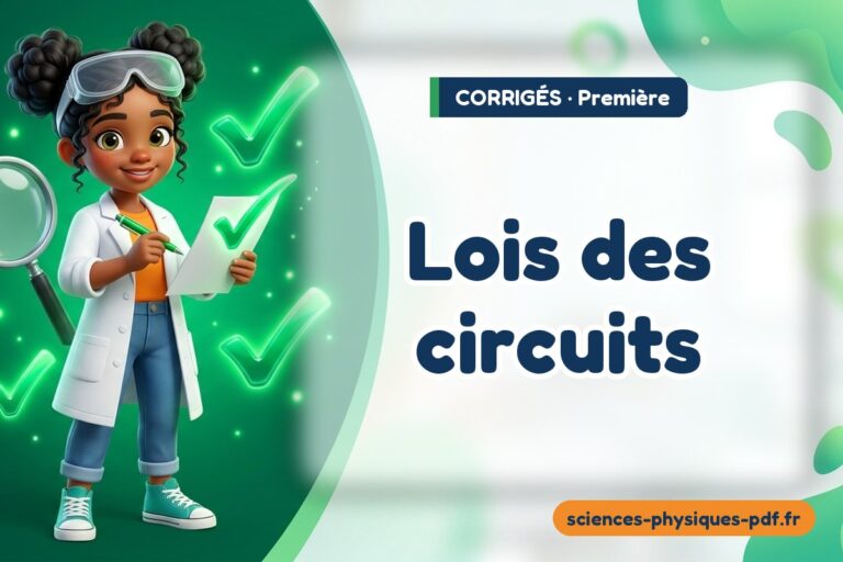 Lois des circuits : corrigé des exercices de physique première – PDF gratuit à télécharger et imprimer