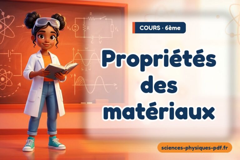 Propriétés des matériaux : cours de sciences physiques en 6e – PDF gratuit à télécharger et imprimer