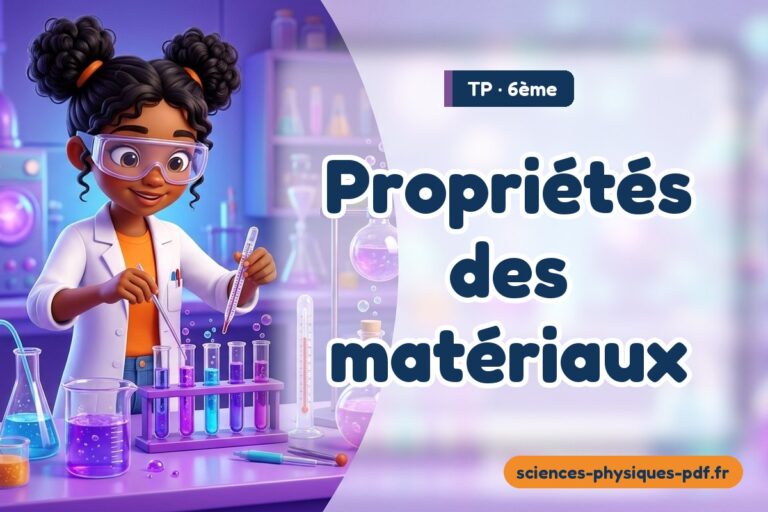Propriétés des matériaux : TP de sciences physiques en 6e – PDF gratuit à télécharger et imprimer