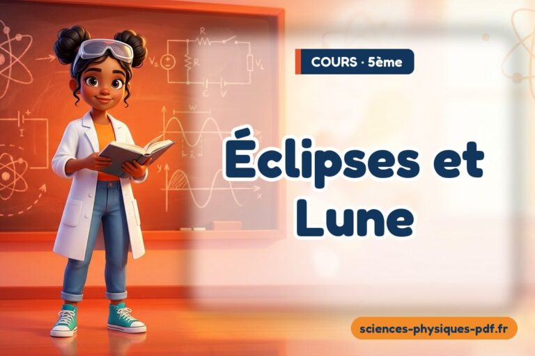 Éclipses et Lune : cours de sciences physiques en 5e – PDF gratuit à télécharger et imprimer
