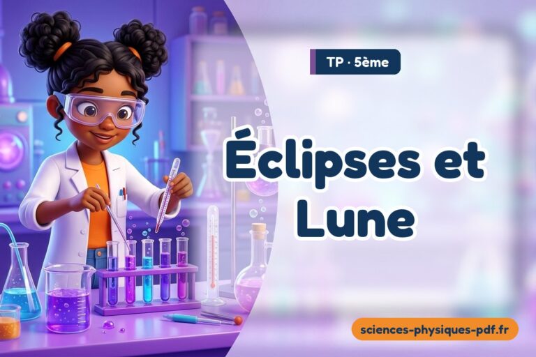 Éclipses et Lune : TP de sciences physiques en 5e – PDF gratuit à télécharger et imprimer