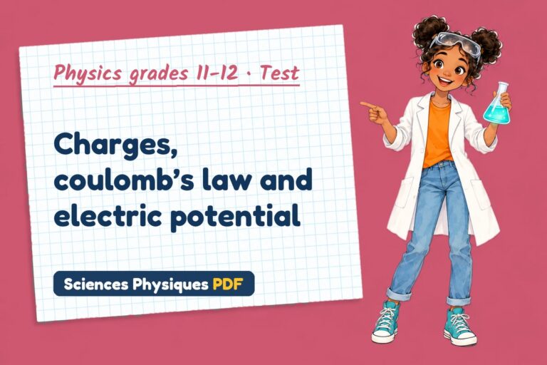 Electric field test with answers for A Level physics (free PDF download)