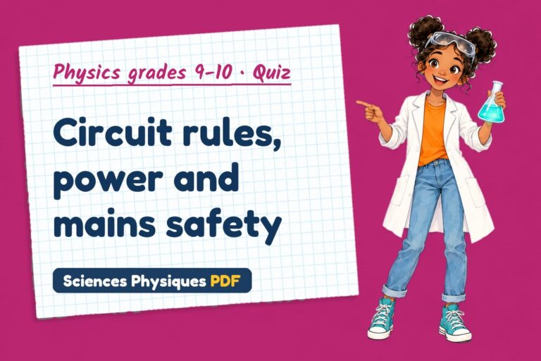 Electrical power quiz for GCSE physics: 10 questions with answers