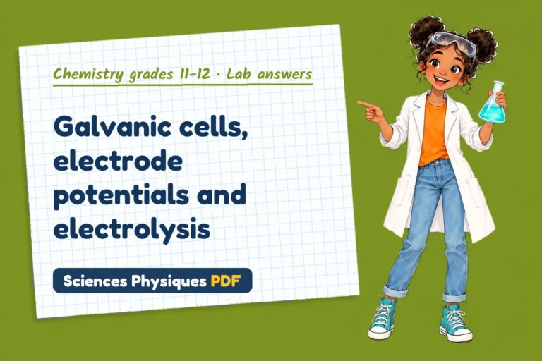 Electrochemical cells lab answers for A Level chemistry (free PDF download)