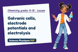 Galvanic cells, electrode potentials and electrolysis