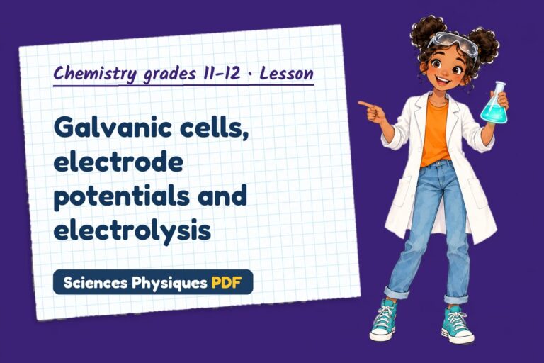 Electrochemical cells notes and lesson for A Level chemistry (free PDF download)