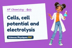 Cells, cell potential and electrolysis