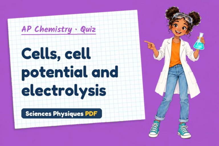 Electrochemistry quiz for AP Chemistry: 10 questions with answers