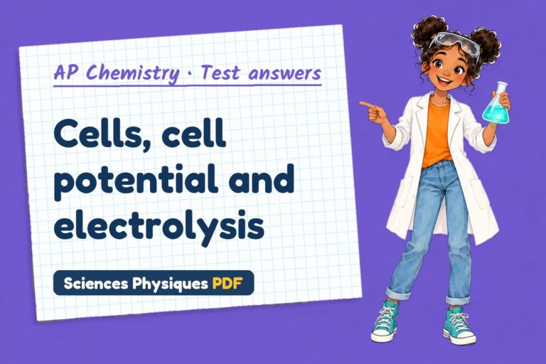 Electrochemistry test answers and mark scheme for AP Chemistry (free PDF download)