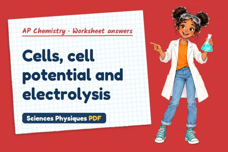 Electrochemistry worksheet answers for AP Chemistry (free PDF download)
