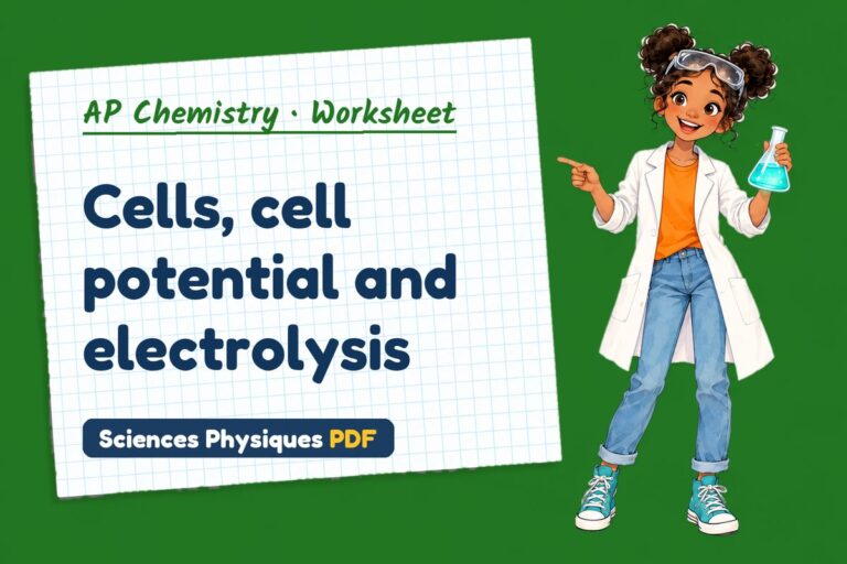 Electrochemistry worksheet with answers for AP Chemistry (free PDF download)