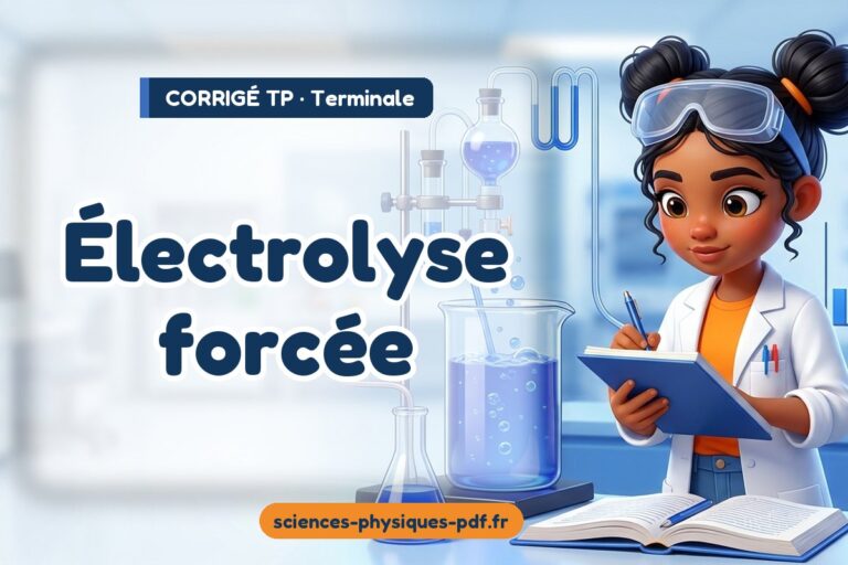 Électrolyse forcée : corrigé du TP de sciences physiques terminale – PDF gratuit à télécharger et imprimer