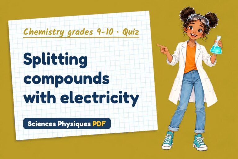 Electrolysis quiz for GCSE chemistry: 10 questions with answers