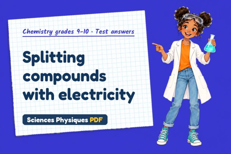 Electrolysis test answers and mark scheme for GCSE chemistry (free PDF download)