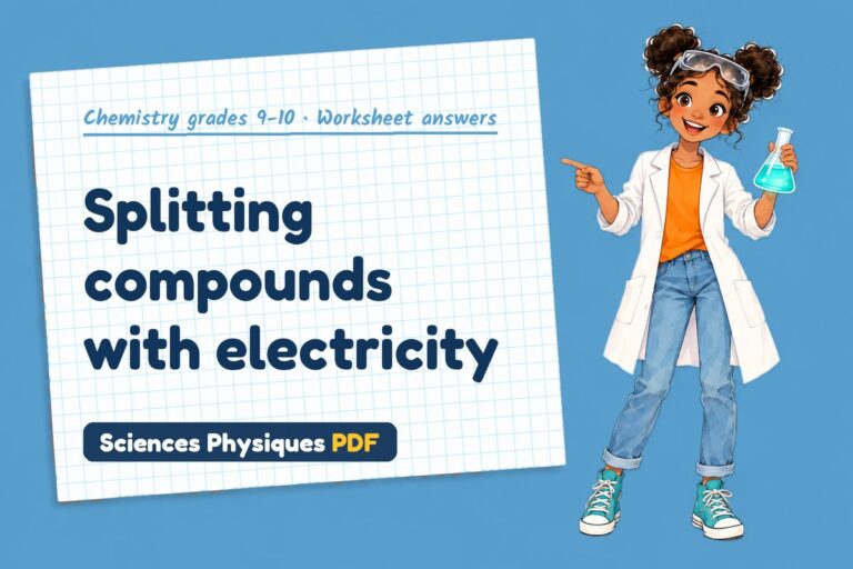 Electrolysis worksheet answers for GCSE chemistry (free PDF download)