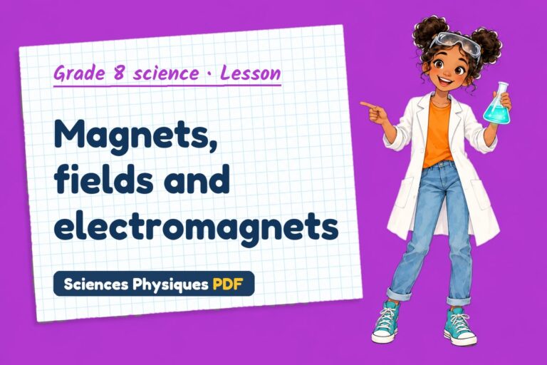 Electromagnet notes and lesson for grade 8 science (free PDF download)