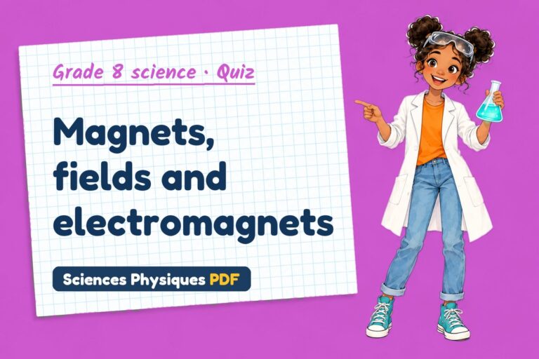 Electromagnet quiz for grade 8 science: 10 questions with answers